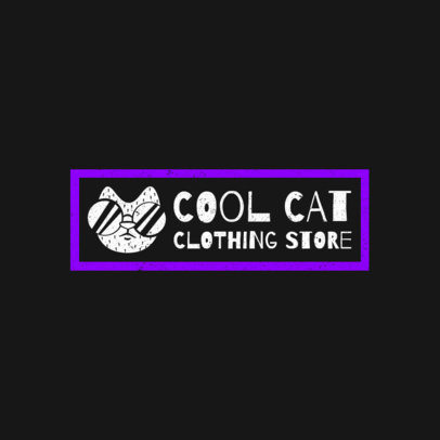 Clothing Brand Logo Maker Featuring a Cool Cat with Sunglasses
