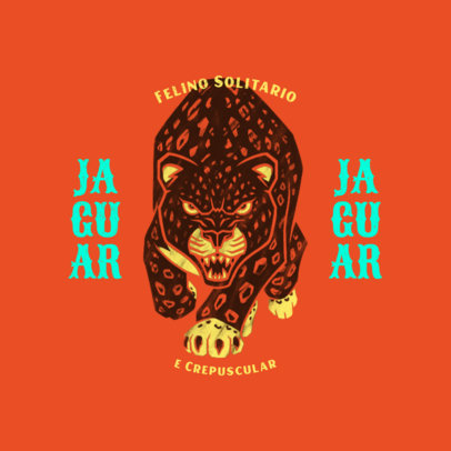 Streetwear Brand Logo Template with a Bold Jaguar Illustration