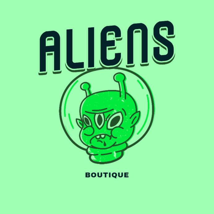Placeit - Alien-Themed Logo Template for a Clothing Store