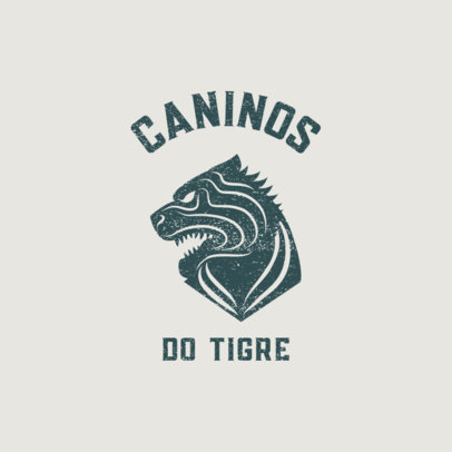 Logo Maker Featuring a Tiger Illustration and a Text in Portuguese