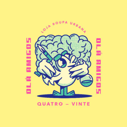 Clothing Brand Logo Maker with an Irreverent Character Illustration