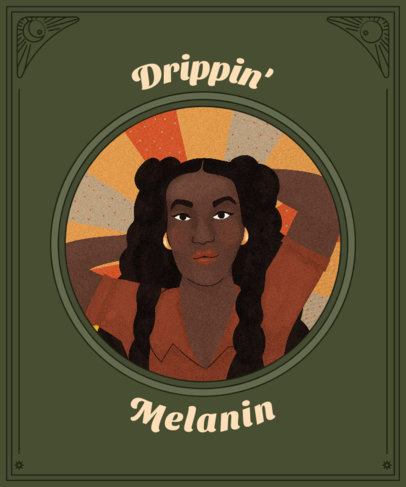 Illustrated T-Shirt Design Maker Featuring a Proud Black Woman