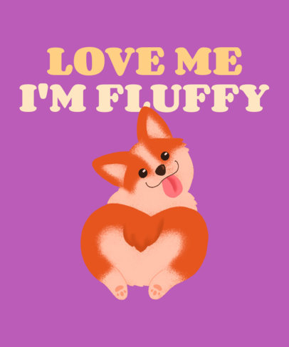 T-Shirt Design Creator with a Lovely Graphic of a Fluffy Corgi 3494g