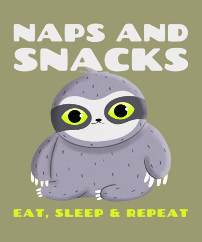 T-Shirt Design Maker with a Funny Quote and a Sloth Graphic