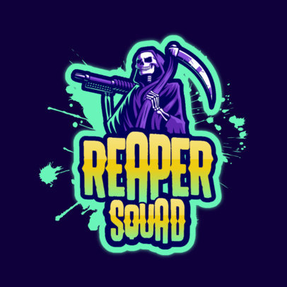 Illustrated Gaming Logo Maker Featuring Grim Reapers with Guns 