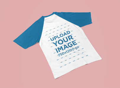 Back-View Mockup of a Raglan T-Shirt Laid Flat on a Surface 5199-el1