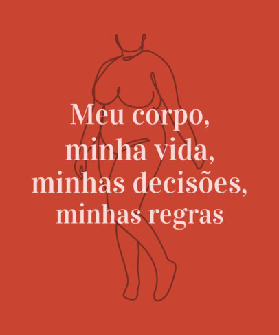 Feminist T-Shirt Design Template with Abstract Graphics of Women