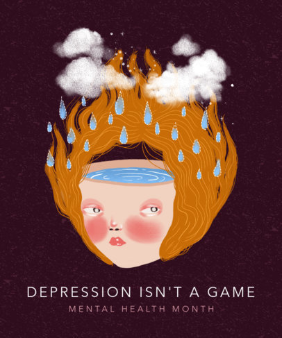 T-Shirt Design for Health Awareness Featuring Handmade Illustrations 3524