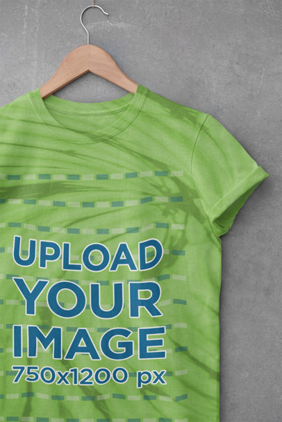 Mockup of a Hanged T-Shirt with Tie Dye Texture 