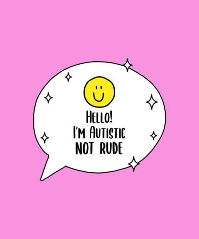 T-Shirt Design Template Featuring Graphics Celebrating Neurodiversity