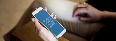 Product Mockup, Samsung Galaxy S4 Held By A Woman