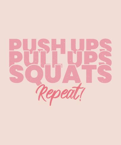 Fitness T-Shirt Design Template Featuring a Motivational Workout Quote