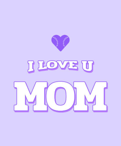 Mothers Day T-Shirt Design Maker Featuring a Baseball-Style Heart Graphic 3314g