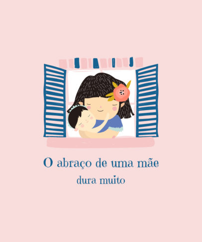 T-Shirt Design Template Featuring Mother's Day Quotes and Adorable Illustrations