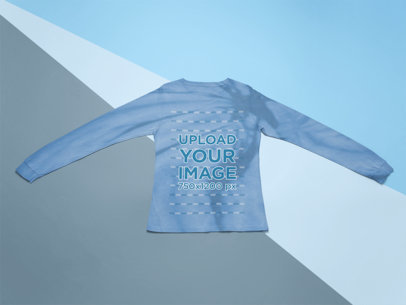 Long Sleeve Tee Mockup Featuring a Tie-Dye Texture m4119
