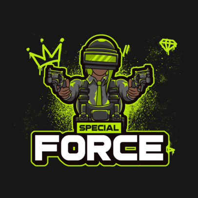 Logo Maker Featuring a Masked Shooter and a Graffiti Aesthetic
