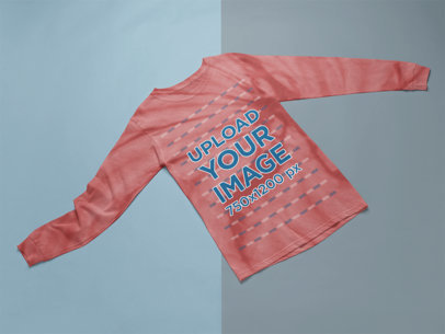Mockup of a Tie-Dye Long Sleeve Tee on a Bicolor Background m4109