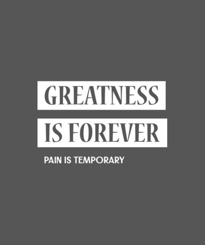 Monochromatic T-Shirt Design Template Featuring a Fitness Quote 