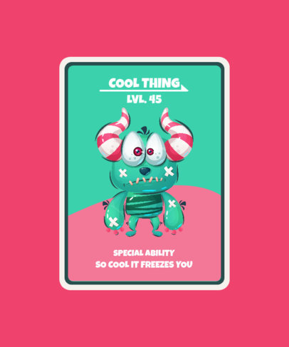 Kid's T-Shirt Design Template with Fun Illustrations of Cartoonish Monsters