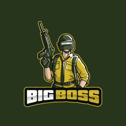 Gaming Logo Maker Featuring Illustrated Characters Holding Guns 