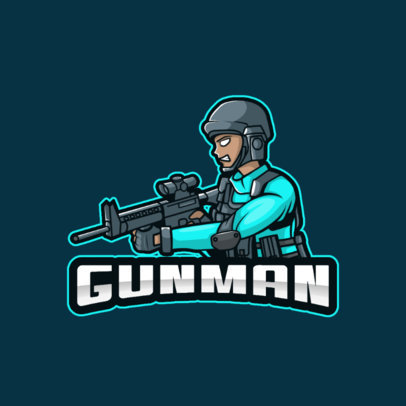 Illustrated Logo Maker for Gaming Streamers Featuring a Shooter With a Helmet 