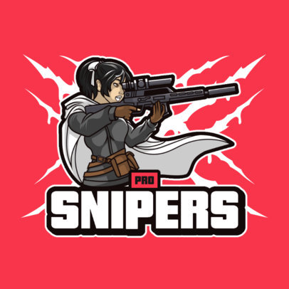 Cool Gaming Logo Creator Featuring a Sniper with a Cape