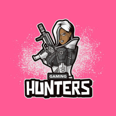 Gaming Logo Maker Featuring a Cool Female Shooter