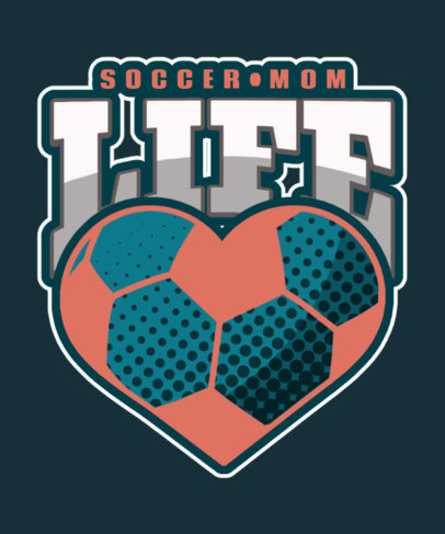 T-Shirt Design Maker for a Supportive Mom Featuring Soccer-Themed Graphics 3517i