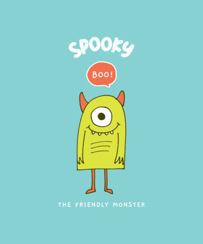 T-Shirt Design Template for Kids Featuring Cute Monsters