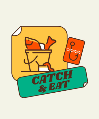Fishing T-Shirt Design Maker Featuring a Simple-Styled Clipart
