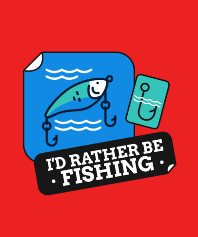 T-Shirt Design Template for Fishing Enthusiasts Featuring a Fish Clipart