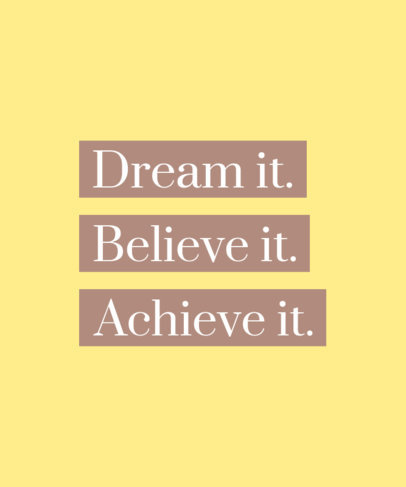 T-Shirt Design Maker Featuring Motivational Quotes 