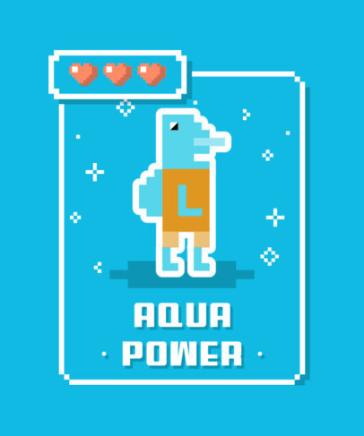 Pixel-Art T-Shirt Design Creator with a Graphic of an Aquatic Creature 3717b-el1