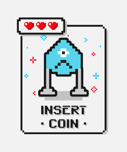 T-Shirt Design Generator with a Retro 8-Bit Gaming Theme