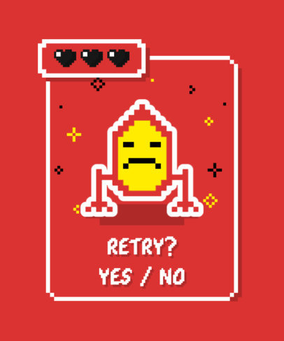 Pixel-Art T-Shirt Design Maker Featuring a Game-Over Screen 3717e-el1