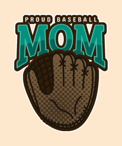 T-Shirt Design Template for Baseball Moms Featuring a Glove Clipart 3517j