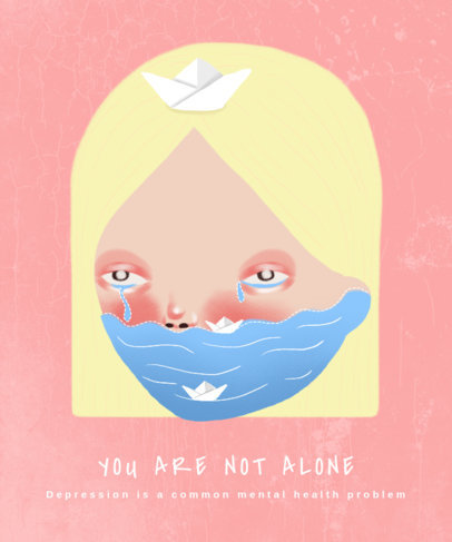 Mental Health Awareness-Themed T-Shirt Design Creator with a Supportive Quote 3524c