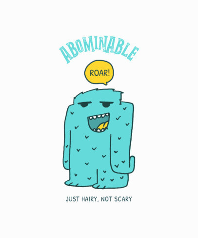 T-Shirt Design Maker for Children Featuring a Hairy Monster Clipart