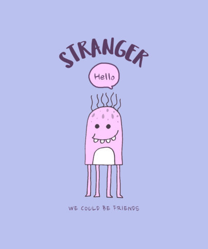 Kids T-Shirt Design Maker Featuring a Lovely Cartoon of a Monster