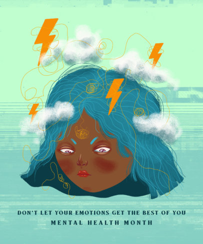 Illustrated T-Shirt Design Maker for a Mental Health Observance 3524a