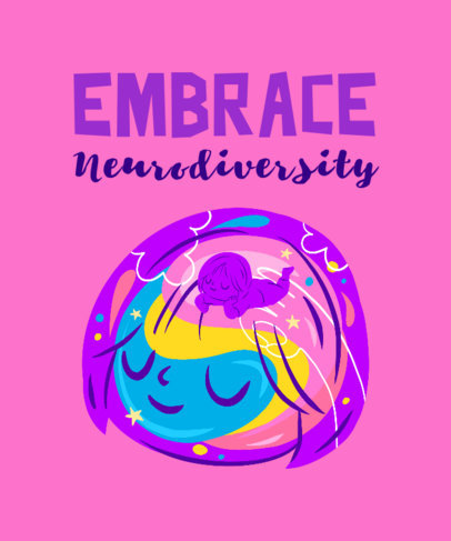 Neurodiversity-Themed T-Shirt Design Maker with a Sweet Illustration