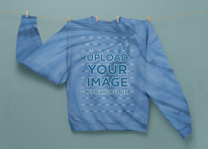 Sublimated Sweatshirt Mockup Featuring a Tie Dye Texture m4129