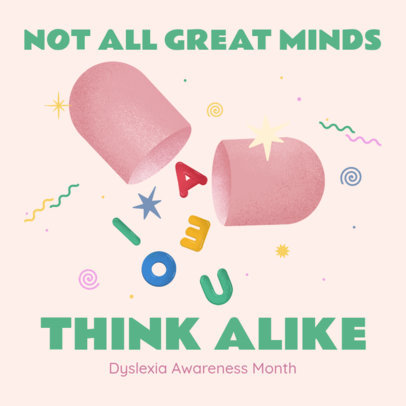 Instagram Post Template for Dyslexia Awareness Month 