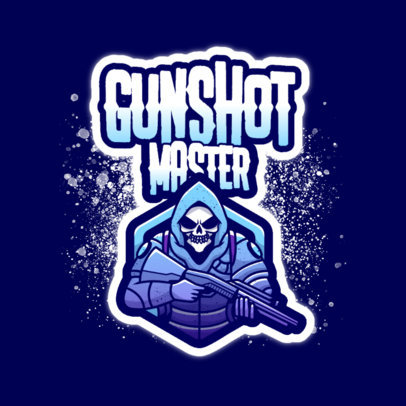 Gaming Logo Maker Featuring a Skeleton with an Assault Rifle