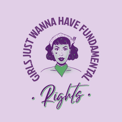 Feminist Logo Generator Featuring Retro-Styled Illustrations 