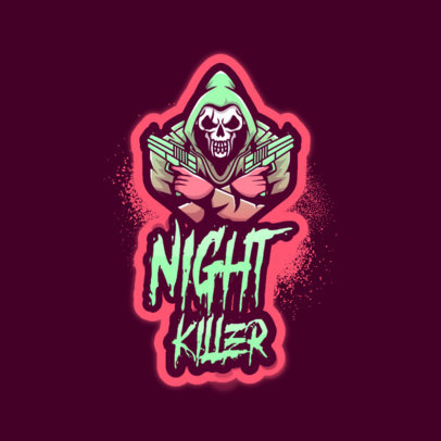Logo Creator for a Gaming Streamer Featuring an Armed Skeleton Character 4191g