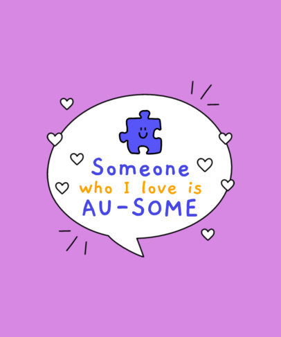 Colorful T-Shirt Design Maker with Supportive Graphics for Autistic Kids