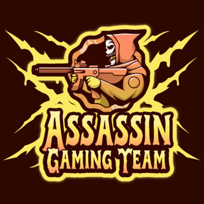 Gaming Logo Generator Featuring a Skeleton Character with a Gun