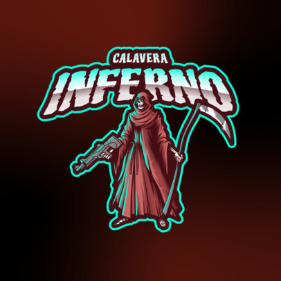 Cool Logo Maker for Gamers with an Heavy-Armed Skeleton Graphic 4189i