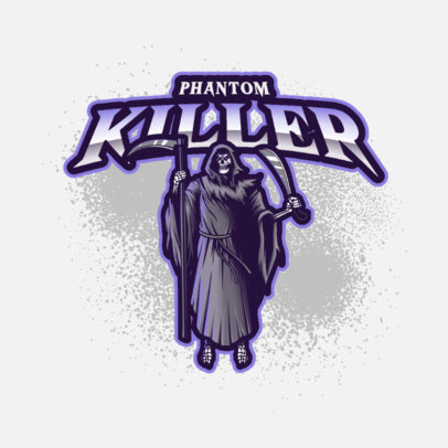 Gaming Logo Template Featuring a Graphic of a Killer Phantom
